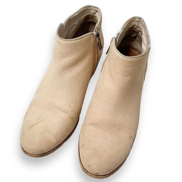 Sam Edelman Shoes Petty Leather Boot Beige Nubuck Ankle Boots Women’s Size 8.5 M - Picture 2 of 13